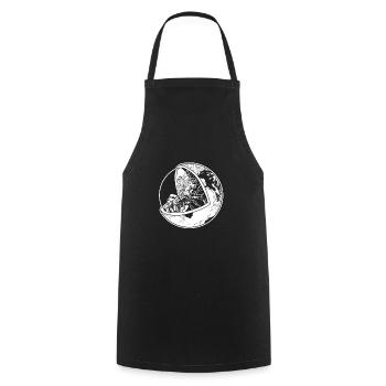Spider Earth B&W - Cooking Apron - black - Front - AI Model Male 185 dark (185cm)