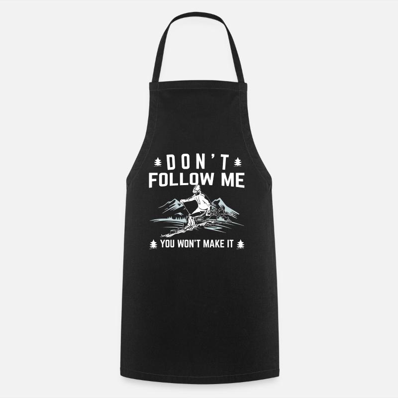 Skiing skiing - Cooking Apron - black