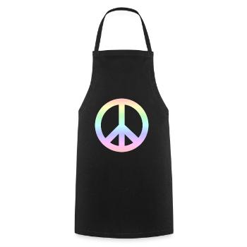 Signes de paix - Tablier de cuisine - noir - Devant - AI Model Male 185 dark (185cm)