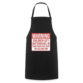 Avertissement vegan vegan vegan funny - Tablier de cuisine - noir - Devant - AI Model Male 185 dark (185cm)
