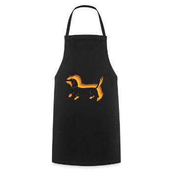 Happy Dachshund Retro Dackel freut sich auf Gassi - Kochschürze - Schwarz - Vorne - AI Model Male 185 dark (185cm)