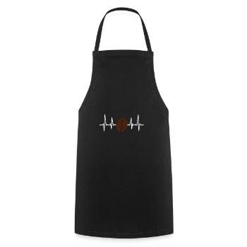 Coffee Heartbeat Coffee Bean Coffee Cafe - Cooking Apron - black - Front - AI Model Male 185 dark (185cm)