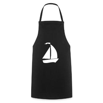Voilier voilier bateau cadeau - Tablier de cuisine - noir - Devant - AI Model Male 185 dark (185cm)