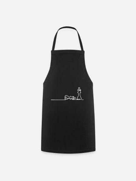 battement de coeur d'échecs - Tablier de cuisine - noir