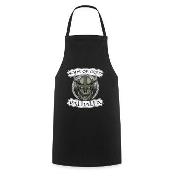Viking Viking Valhalla Odin Thor Teutonic Wolf - Cooking Apron - black - Front - AI Model Male 185 dark (185cm)