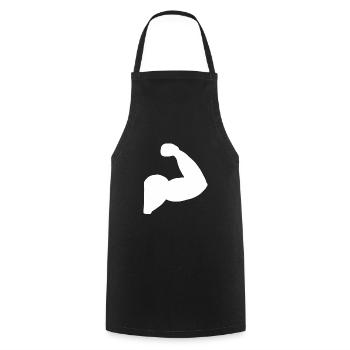 Muscle d'haltérophilie Biceps Bodybuilder Fitness Fit - Tablier de cuisine - noir - Devant - AI Model Male 185 dark (185cm)