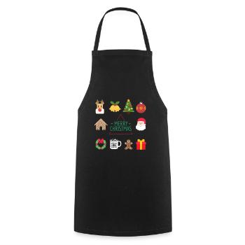Merry christmas - Cooking Apron - black - Front - AI Model Male 185 dark (185cm)