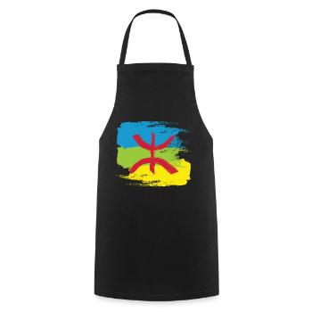 Amazigh Flag (Artistic variant) - Cooking Apron - black - Front - AI Model Male 185 dark (185cm)