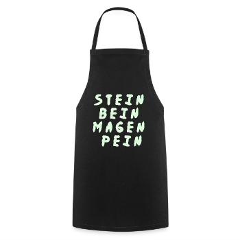 stein bein magen pein - Kochschürze - Schwarz - Vorne - AI Model Male 185 dark (185cm)
