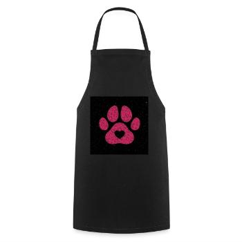 Bear's paw red pink black - Cooking Apron - black - Front - AI Model Male 185 dark (185cm)