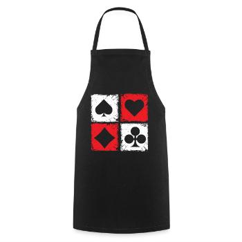 Pinochle card suits symbols retro squares - - Cooking Apron - black - Front - AI Model Male 185 dark (185cm)
