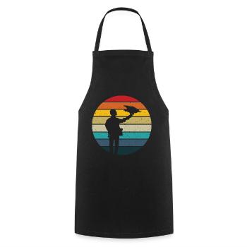 Falconer retro sunset falconry hawking falconer - Cooking Apron - black - Front - AI Model Male 185 dark (185cm)
