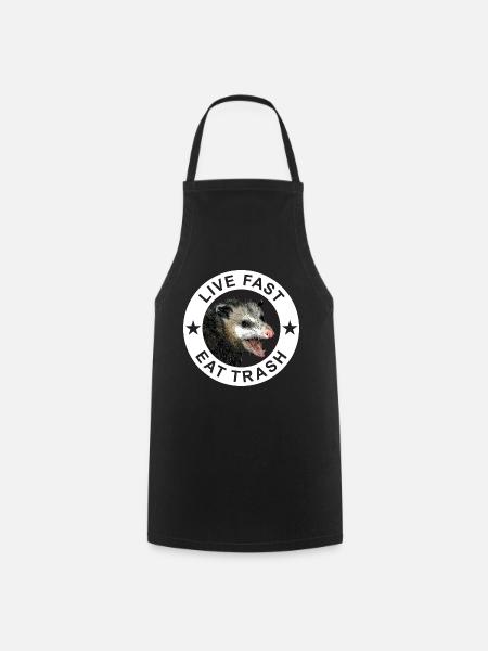 Live Fast Eat Trash Possum - Kochschürze - Schwarz