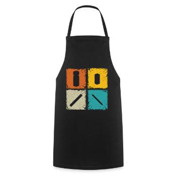 Kubb retro squares kubb yard game player - Cooking Apron - black - Front - AI Model Male 185 dark (185cm)