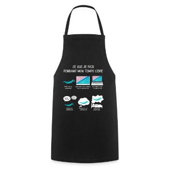 Natation, idée cadeau passion sport - Tablier de cuisine - noir - Devant - AI Model Male 185 dark (185cm)
