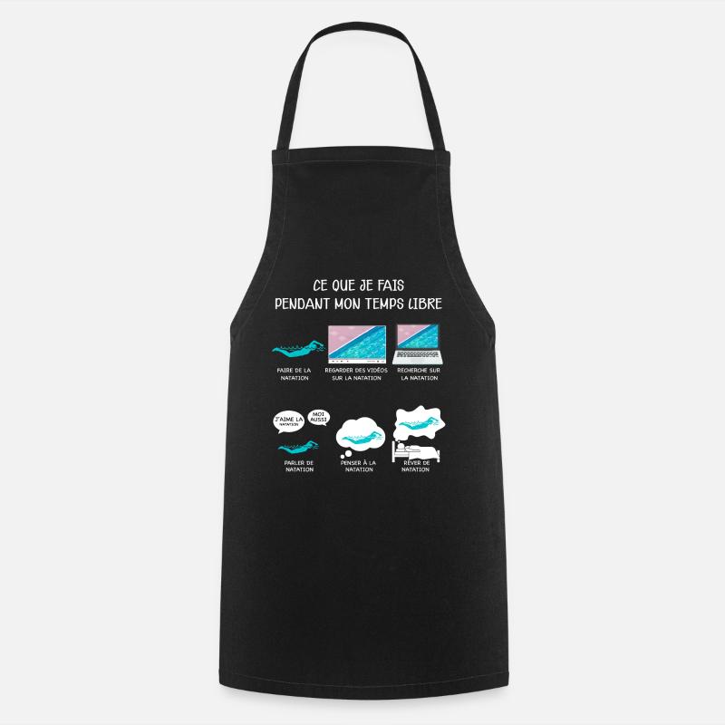Natation, idée cadeau passion sport - Tablier de cuisine - noir