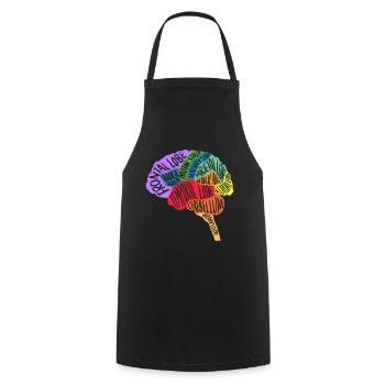 Brain Neurologist - Cooking Apron - black - Front - AI Model Male 185 dark (185cm)
