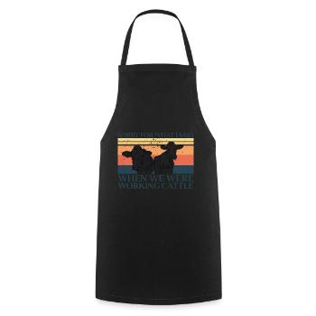 Vache farm farm cadeau - Tablier de cuisine - noir - Devant - AI Model Male 185 dark (185cm)