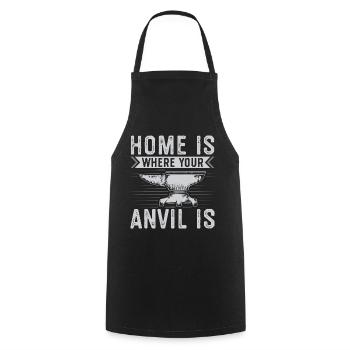 Anvil gift for blacksmith | Blacksmith Farrier - Cooking Apron - black - Front - AI Model Male 185 dark (185cm)