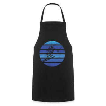Skiing Retro Skier Ski Ski skiing Skiers - Cooking Apron - black - Front - AI Model Male 185 dark (185cm)