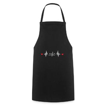 Citation musicale Musique Heartbeat Musique - Tablier de cuisine - noir - Devant - AI Model Male 185 dark (185cm)