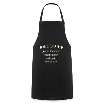 Moon Inspiring Saying Universe Motivation - Cooking Apron - black - Front - AI Model Male 185 dark (185cm)