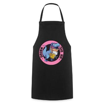 T-Rex Sauf Club - Saufen Bier Trinken - Lustiges - Kochschürze - Schwarz - Vorne - AI Model Male 185 dark (185cm)