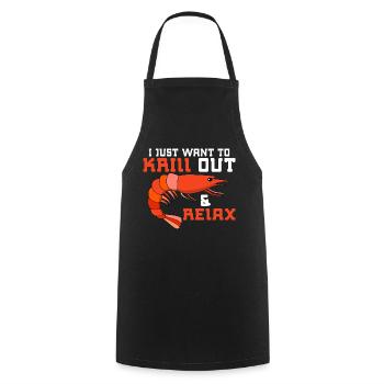 I Just Want To Krill out & Relax Ocean Marine Bio - Kochschürze - Schwarz - Vorne - AI Model Male 185 dark (185cm)