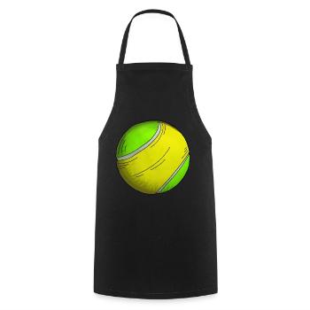 Tennis Ball Sticker - Cooking Apron - black - Front - AI Model Male 185 dark (185cm)