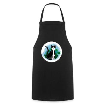 Chat dans la nature - Tablier de cuisine - noir - Devant - AI Model Male 185 dark (185cm)