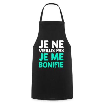Je Ne Vieillis Pas Je Me Bonifie Humour Retraite - Tablier de cuisine - noir - Devant - AI Model Male 185 dark (185cm)