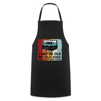 Retro Kassette Cooler Spruch - Kochschürze - Schwarz - Vorne - AI Model Male 185 dark (185cm)
