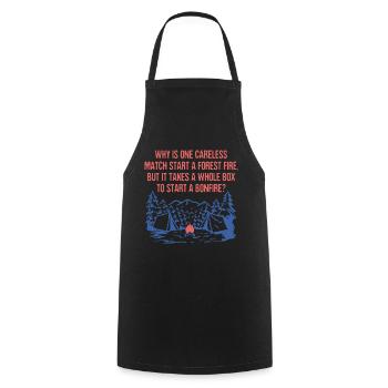 Un match Déclencher un feu de forêt Dictons de camping - Tablier de cuisine - noir - Devant - AI Model Male 185 dark (185cm)