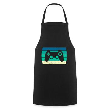 Video Game Controller Sunset - Cooking Apron - black - Front - AI Model Male 185 dark (185cm)