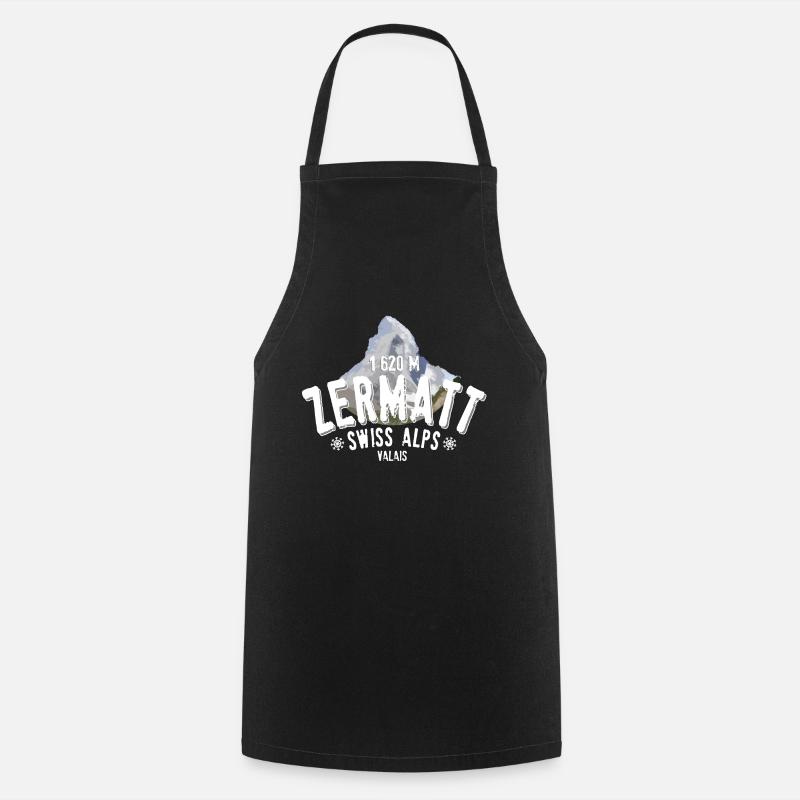 Zermatt Swiss Alps - Tablier de cuisine - noir