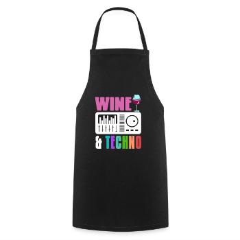 Wine & Techno Awesome Retro Techno Designs - Tablier de cuisine - noir - Devant - AI Model Male 185 dark (185cm)