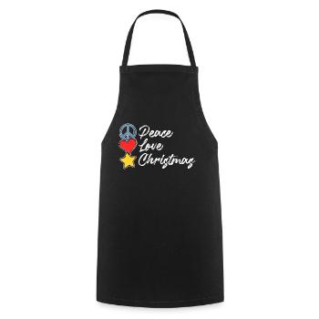 peace love christmas - Cooking Apron - black - Front - AI Model Male 185 dark (185cm)