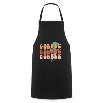 Thanksgiving Gobble jusqu’à ce que vous vacilliez - Tablier de cuisine - noir - Devant - AI Model Male 185 dark (185cm)