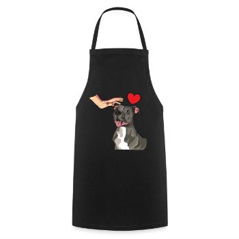 American Staffordshire Bull Terrier Staffy Dog - Cooking Apron - black - Front - AI Model Male 185 dark (185cm)