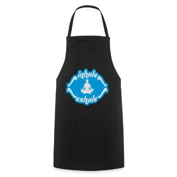 inhale exhale yoga quote - Cooking Apron - black - Front - AI Model Male 185 dark (185cm)
