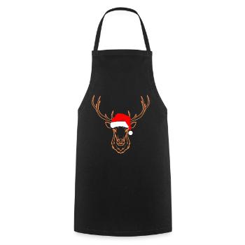 Oh Deer Hirsch lustiges Weihnachtsgeschenk, Hirsch - Kochschürze - Schwarz - Vorne - AI Model Male 185 dark (185cm)