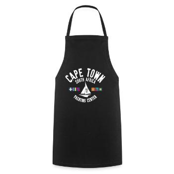 Cape Town yachting center - Cooking Apron - black - Front - AI Model Male 185 dark (185cm)