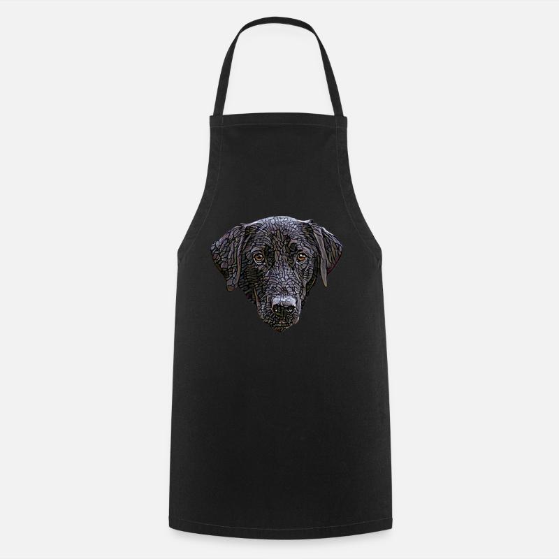 Black Labrador Retriever Face - Cooking Apron - black