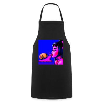 Artful Snails Love - Cooking Apron - black - Front - AI Model Male 185 dark (185cm)