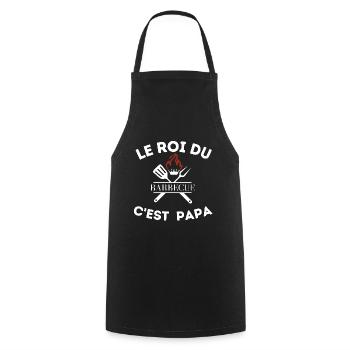 ROI DU BBQ PAPA - Tablier de cuisine - noir - Devant - AI Model Male 185 dark (185cm)