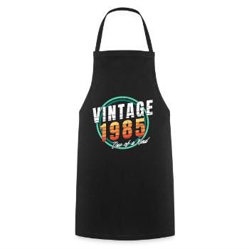 Vintage 1985 Hemd für Herren Frauen 38 Jahre 38. - Kochschürze - Schwarz - Vorne - AI Model Male 185 dark (185cm)