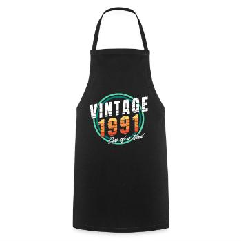 Vintage 1991 Shirt for Men Women 32 Year Old 32nd - Cooking Apron - black - Front - AI Model Male 185 dark (185cm)