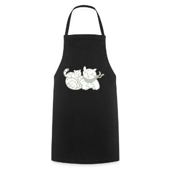 Cat mom with baby - Cooking Apron - black - Front - AI Model Male 185 dark (185cm)