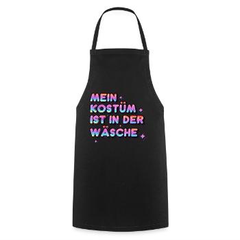Mein Kostüm ist in der Wäsche Halloween - Kochschürze - Schwarz - Vorne - AI Model Male 185 dark (185cm)