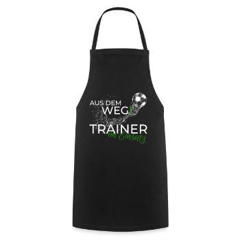 Fußballtrainer Geschenk Shirt lustiger Spruch - Kochschürze - Schwarz - Vorne - AI Model Male 185 dark (185cm)